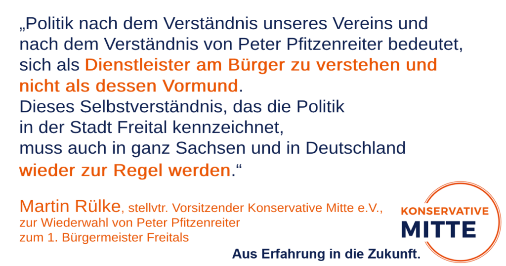 Freitals Erster Bürgermeister Peter Pfitzenreiter für weitere Amtszeit bestätigt