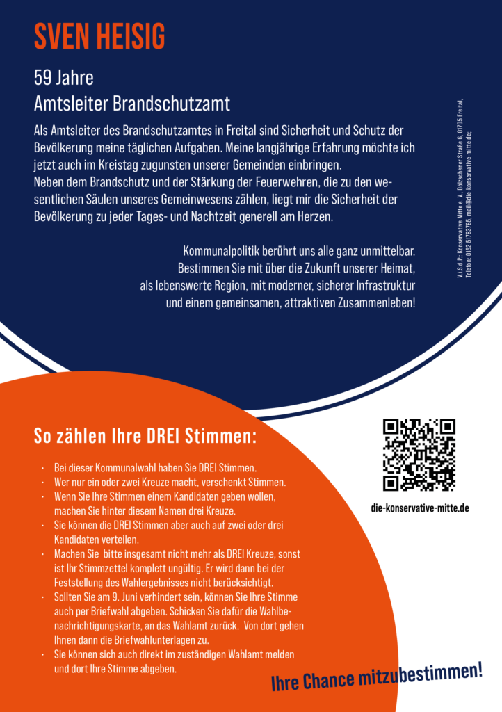 Konservative Mitte - Flyer A5 Heisig Kreistagswahl2