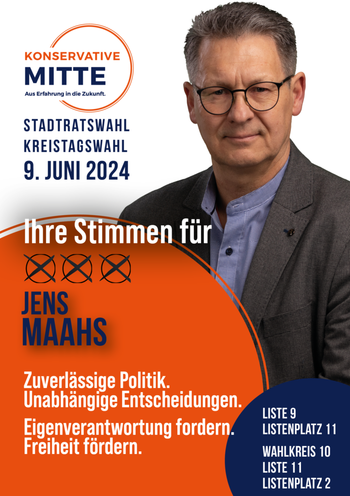 Konservative Mitte - Flyer A5 Maahs Stadtratswahl